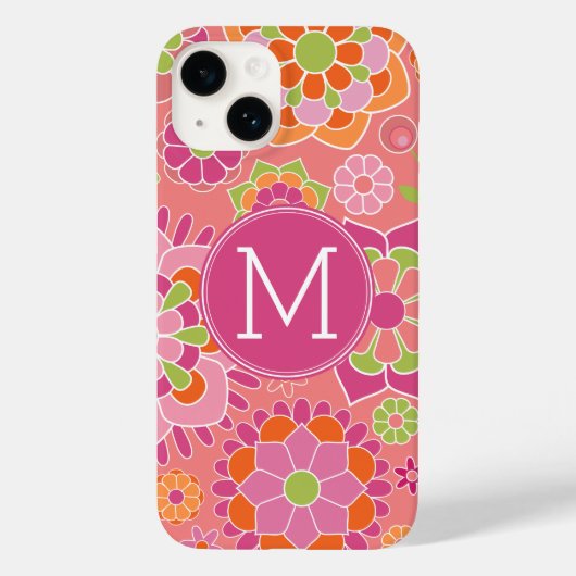春カラフルフローラルパターカスタムンMonogram Case-Mate iPhoneケース (裏面)