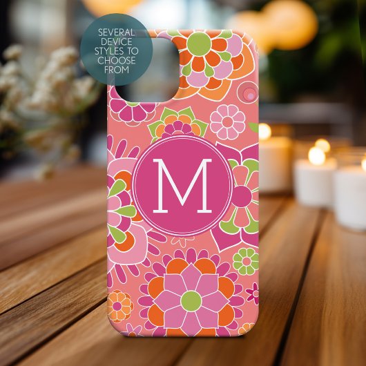 春カラフルフローラルパターカスタムンMonogram Case-Mate iPhoneケース