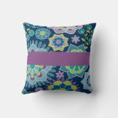 春カラフルフローラルパターン名前をカスタムする クッション (裏面)