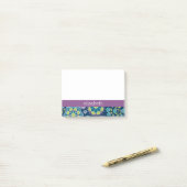 春カラフルフローラルパターン名前をカスタムする ポストイット (デスク上)