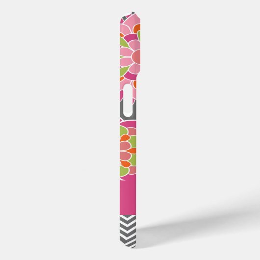 春カラフルフローラルパターン名前をカスタムする Case-Mate iPhoneケース (裏面 / 右)