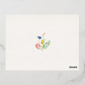 春カラフルフローラワイルドフラワーズガーデンRSVP 箔招待状ポストカード (裏面)