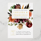 春カラフルフローラ写結婚真 箔招待状 (正面)