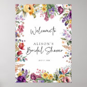 春カラフルブライダルシャワーウェルカムポスター ポスター (正面)