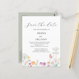 春カラフルワイルドフラワーの日付を保存 ポストカード