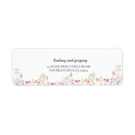 春カラフルワイルドフラワーウェルカムラベル ラベル