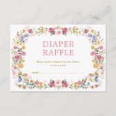 春カラフルワイルドフラワーガーデンおむつラッフル エンクロージャーカード (正面)