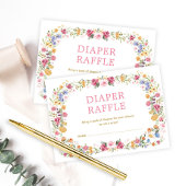 春カラフルワイルドフラワーガーデンおむつラッフル エンクロージャーカード
