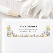 春カラフルワイルドフラワーガーデン差出人住所 ラベル (インサイチュ)