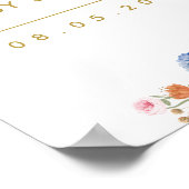 春カラフルワイルドフラワーベビーシャワーウェルカム ポスター (角)