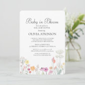 春カラフルワイルドフラワーベビーシャワー 招待状 (スタンド正面)