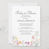 春カラフルワイルドフラワーベビーシャワー 招待状 (正面)
