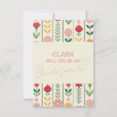 春カラフルワイルドフラワーメドウガーデブリッドメイド 招待状 (正面)