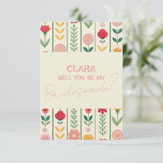 春カラフルワイルドフラワーメドウガーデブリッドメイド 招待状 (スタンド正面)