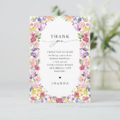 春カラフルワイルドフラワーメドウブライダルシャワー サンキューカード (スタンド正面)