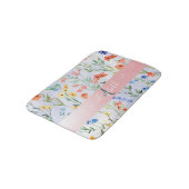 春カラフルワイルドフラワーメドウモノグラム バスマット (アングル)