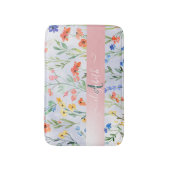 春カラフルワイルドフラワーメドウモノグラム バスマット (正面縦)