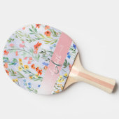 春カラフルワイルドフラワーメドウモノグラム 卓球ラケット (横)