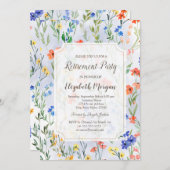 春カラフルワイルドフラワーメドウリタイア 招待状 (正面/裏面)