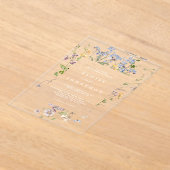 春カラフルワイルドフラワーメドウ庭園の結婚式 アクリル招待状 (レイダウン)