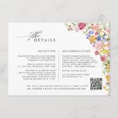 春カラフルワイルドフラワーメドウ庭園の結婚式 エンクロージャーカード (正面)