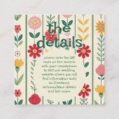 春カラフルワイルドフラワーメドウ庭園の結婚式 エンクロージャーカード (正面)