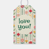 春カラフルワイルドフラワーメドウ庭園の結婚式 ギフトタグ (裏面)