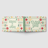 春カラフルワイルドフラワーメドウ庭園の結婚式 ゲストブック (全面)