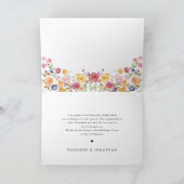 春カラフルワイルドフラワーメドウ庭園の結婚式 サンキューカード (内部)