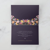 春カラフルワイルドフラワーメドウ庭園の結婚式 サンキューカード (内部)