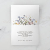 春カラフルワイルドフラワーメドウ庭園の結婚式 サンキューカード (内部)