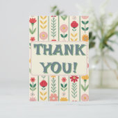 春カラフルワイルドフラワーメドウ庭園の結婚式 サンキューカード (スタンド正面)