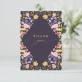 春カラフルワイルドフラワーメドウ庭園の結婚式 サンキューカード (スタンド正面)
