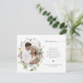 春カラフルワイルドフラワーメドウ庭園の結婚式 サンキューカード (スタンド正面)