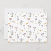 春カラフルワイルドフラワーメドウ庭園の結婚式 サンキューカード (裏面)