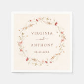 春カラフルワイルドフラワーメドウ庭園の結婚式 スタンダードカクテルナプキン (正面)