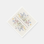 春カラフルワイルドフラワーメドウ庭園の結婚式 スタンダードカクテルナプキン (角)