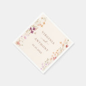 春カラフルワイルドフラワーメドウ庭園の結婚式 スタンダードカクテルナプキン (角)