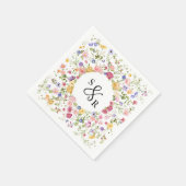 春カラフルワイルドフラワーメドウ庭園の結婚式 スタンダードカクテルナプキン (角)
