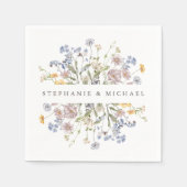 春カラフルワイルドフラワーメドウ庭園の結婚式 スタンダードカクテルナプキン (正面)