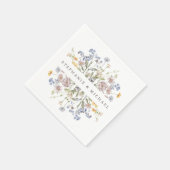 春カラフルワイルドフラワーメドウ庭園の結婚式 スタンダードカクテルナプキン (角)