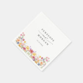 春カラフルワイルドフラワーメドウ庭園の結婚式 スタンダードカクテルナプキン (角)