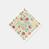 春カラフルワイルドフラワーメドウ庭園の結婚式 スタンダードカクテルナプキン (角)