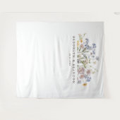 春カラフルワイルドフラワーメドウ庭園の結婚式 タペストリー (正面(横))