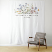春カラフルワイルドフラワーメドウ庭園の結婚式 タペストリー (インサイチュ)
