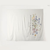 春カラフルワイルドフラワーメドウ庭園の結婚式 タペストリー (正面(横))