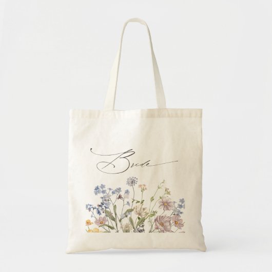 春カラフルワイルドフラワーメドウ庭園の結婚式 トートバッグ (正面)