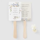 春カラフルワイルドフラワーメドウ庭園の結婚式 ハンドファン (正面&裏面)