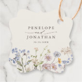 春カラフルワイルドフラワーメドウ庭園の結婚式 フェイバータグ (裏面)