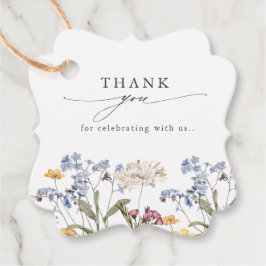 春カラフルワイルドフラワーメドウ庭園の結婚式 フェイバータグ